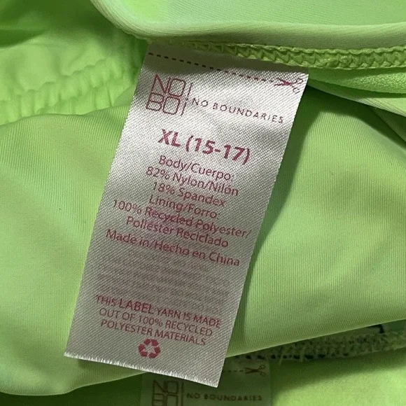 Womens 2 piece BIKINI swimsuit NOBO Lime Green/floral L(11/13)/XL(15-17) - Picture 5 of 5